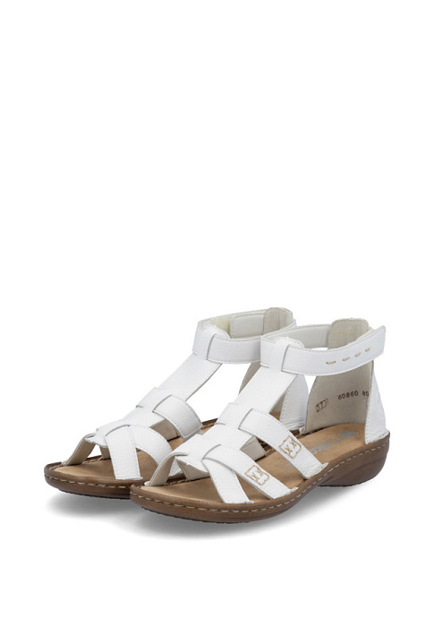 Женские сандалии RIEKER белые, артикул 60860-80