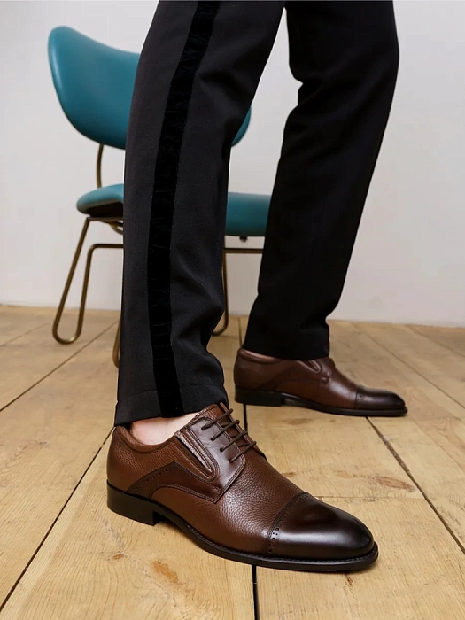 Мужские дерби BRUNO RENZONI  коричневые, артикул 5479A-707C