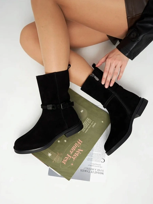 Женские полусапоги FEDERICA RODARI черные, артикул 17E-Z18060-25W