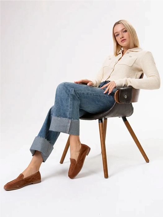 Женские лоферы SOFIA-ALEXANDRA бежевые, артикул 38E-HF695-A