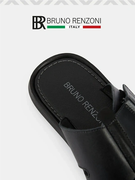 Мужские слайдеры BRUNO RENZONI  черные, артикул 990650-8