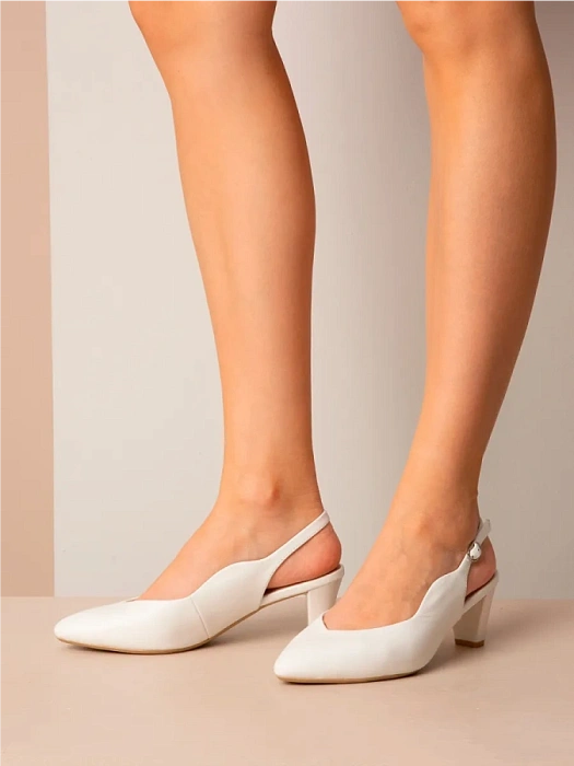 Женские слингбэки CAPRICE белые, артикул 9-29603-44-139