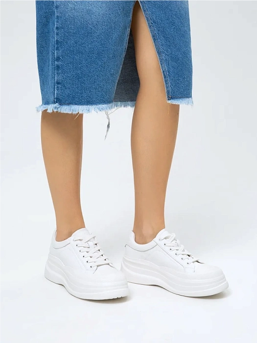 Женские кеды FEDERICA RODARI белые, артикул 42E-HY102-3B