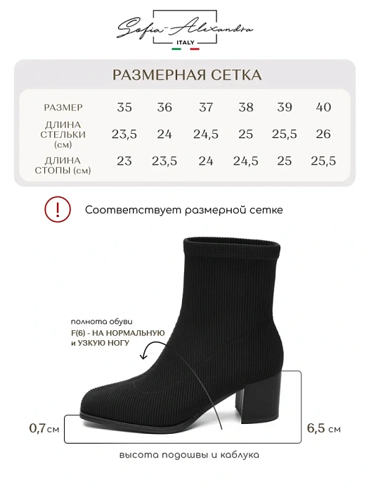 Женские ботинки SOFIA-ALEXANDRA черные, артикул 38E-HF885-A