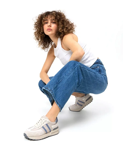 Женские кроссовки SOFIA-ALEXANDRA бежевые, артикул SA16519-WT-1