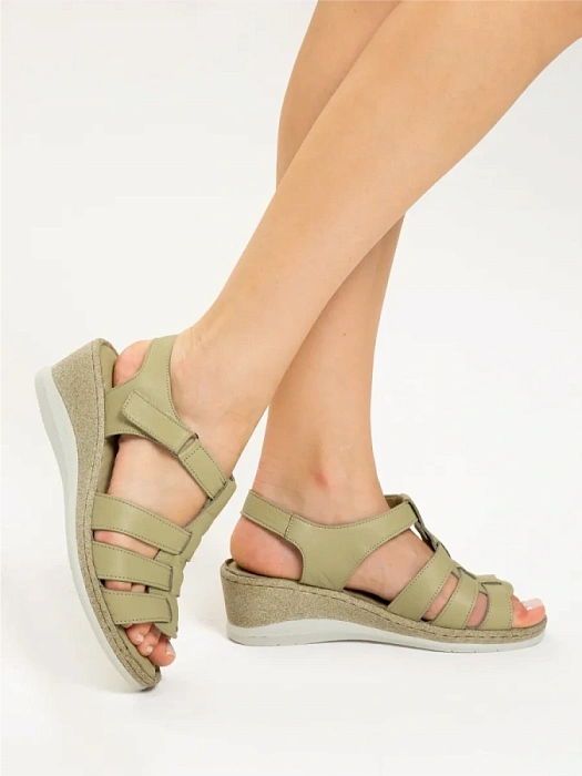 Женские босоножки  eObuv хаки, артикул D24YS-1405