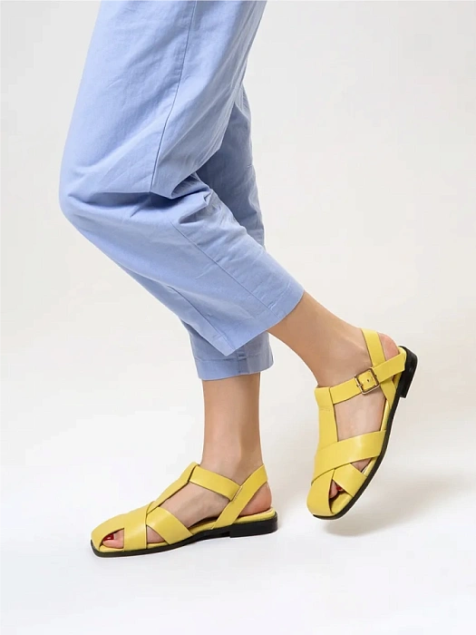 Женские сандалии FEDERICA RODARI желтые, артикул 7E-3H914-802-S43