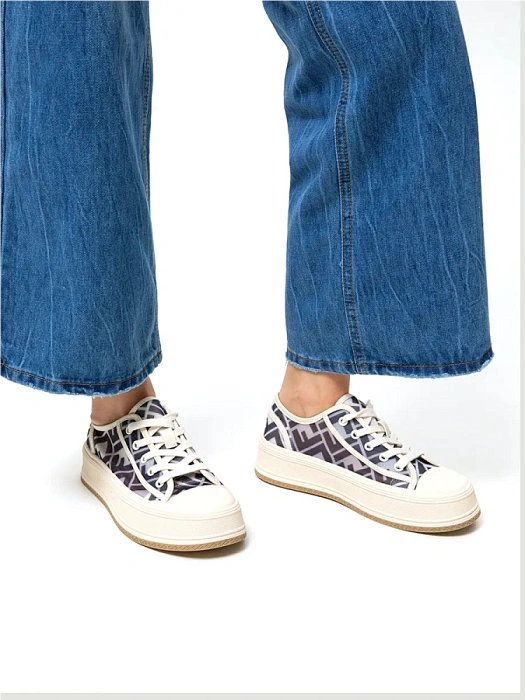 Женские кеды FEDERICA RODARI серые, артикул 42E-HY105-1A