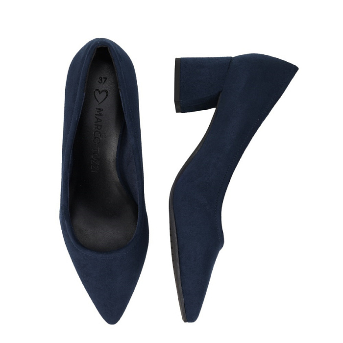 Женские туфли лодочки basic MARCO TOZZI синие, артикул 2-22426-41-855