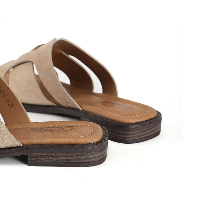 Женские шлепанцы Donna Daniella  бежевые, артикул ALS25-HWLC3-035-3