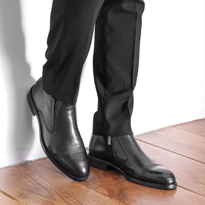 Мужские ботинки basic BRUNO RENZONI  черные, артикул 5408X-700A-R