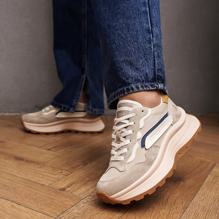 Женские кроссовки STROBBS бежевые, артикул F7388-9