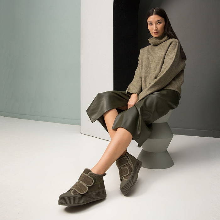 Женские ботинки basic SOFIA-ALEXANDRA хаки, артикул SA15903-WN/8