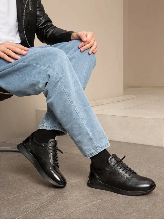 Мужские кроссовки BRUNO RENZONI  черные, артикул A004-1