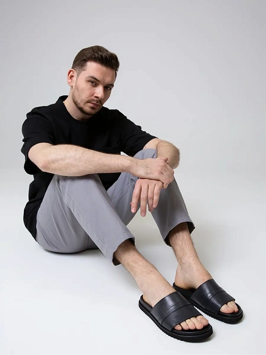 Мужские шлепанцы BRUNO RENZONI  серые, артикул TK702-7-H7