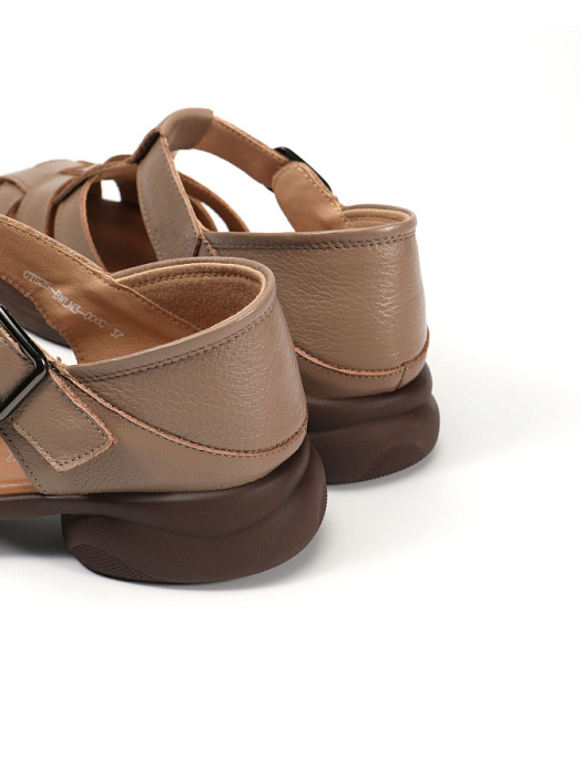 Женские сандалеты basic eObuv коричневые, артикул CTS25-BWLM3-008C