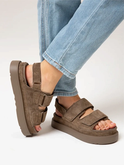 Женские сандалии Donna Daniella  коричневые, артикул XXS25-HHLC2-036-2