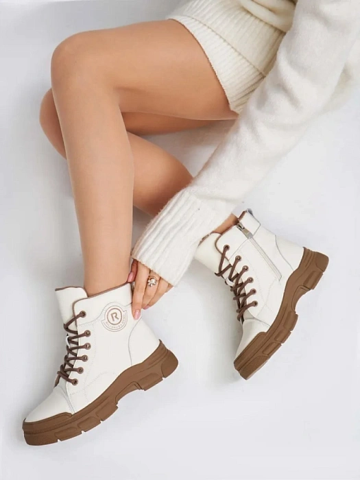 Женские ботинки eObuv бежевые, артикул AW25-60-1