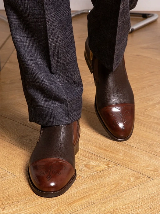 Мужские ботинки basic BRUNO RENZONI  коричневые, артикул 5332X-968B-R