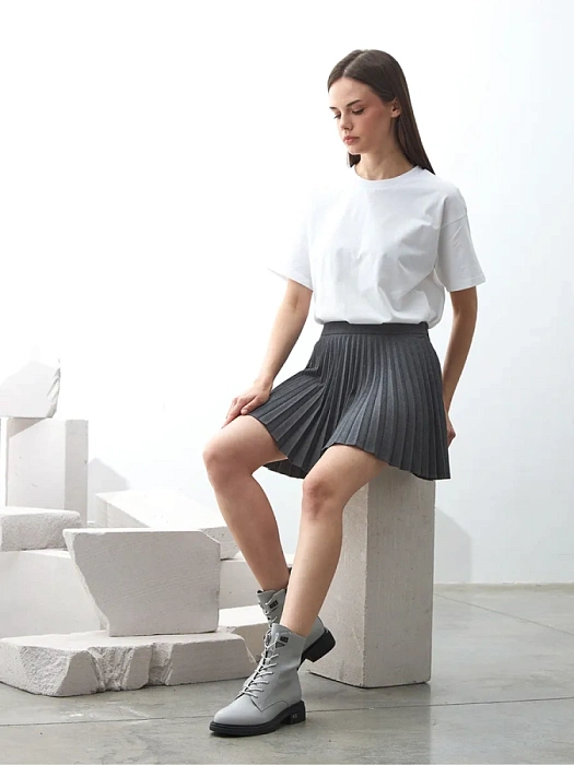 Женские ботинки FEDERICA RODARI серые, артикул 31E-K623-L497