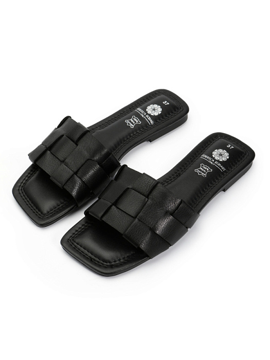 Женские шлепанцы FEDERICA RODARI черные, артикул 38E-HF610-A176L1