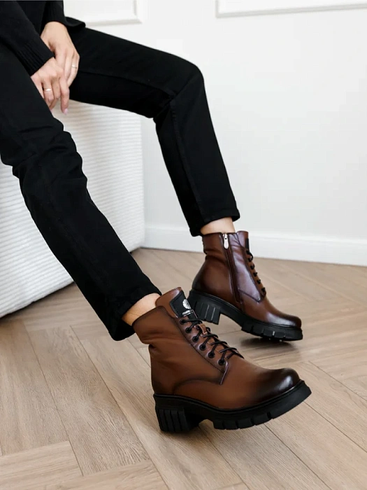 Женские ботинки FEDERICA RODARI шоколадные, артикул 15EOB-A3709D-6-1