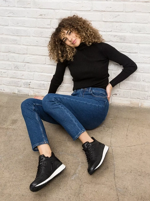 Женские ботинки basic eObuv черные, артикул 9-76220-41-022