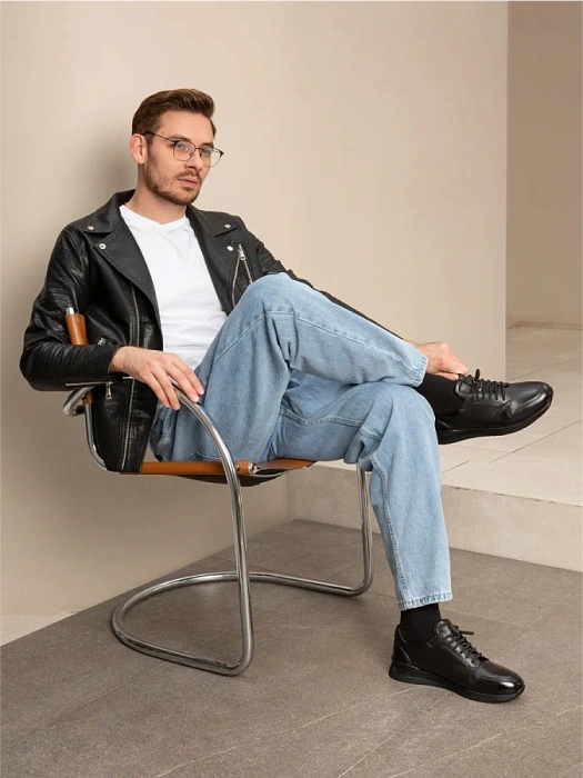 Мужские кроссовки BRUNO RENZONI  черные, артикул A004-1