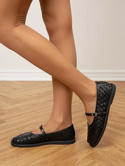 Женские балетки SOFIA-ALEXANDRA черные, артикул 38E-HF1235-6102D1