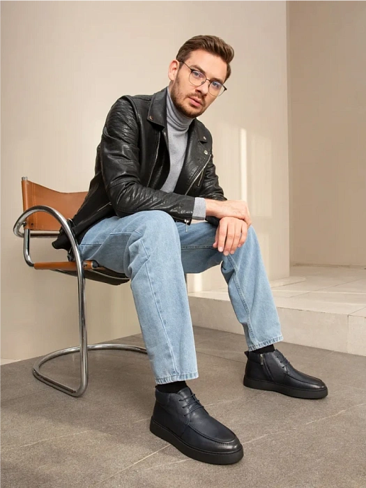 Мужские ботинки BRUNO RENZONI  синие, артикул 983X-20Z-C18