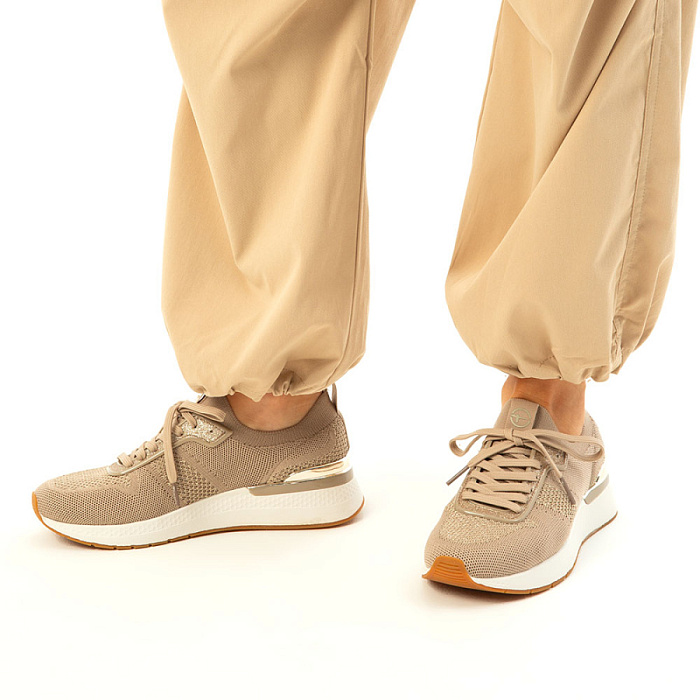 Женские кроссовки TAMARIS бежевые, артикул 1-23712-42-498