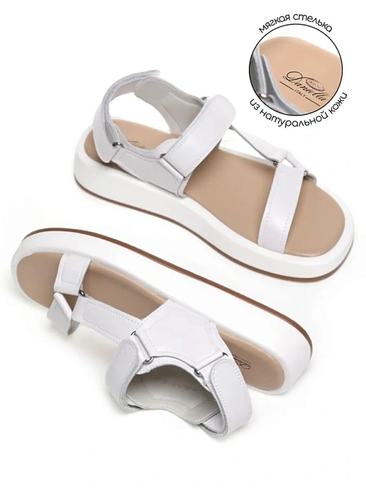 Женские сандалии Donna Daniella  белые, артикул 41-BKE17-15-112-1