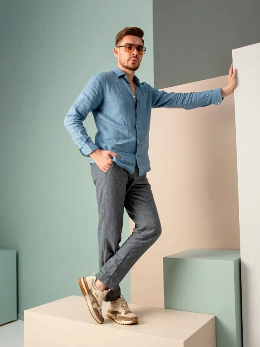 Мужские кроссовки BRUNO RENZONI  бежевые, артикул 951525-8