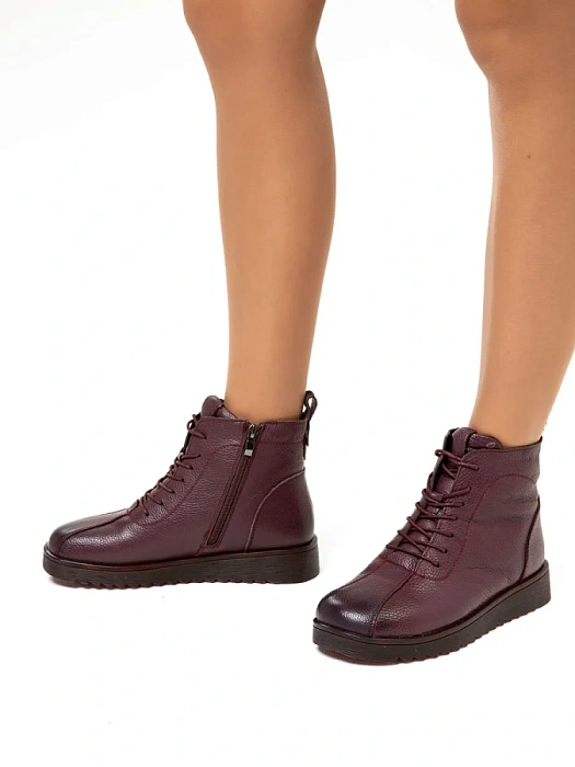 Женские ботинки eObuv бордовые, артикул CTW21-BWL3006-3(Q)