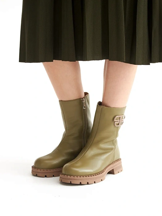 Женские полусапоги Donna Daniella  зеленые, артикул 32W10-59-106Z