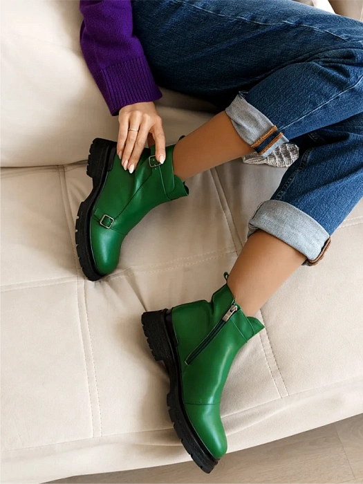 Женские ботинки basic FEDERICA RODARI зеленые, артикул 4E-6484-513