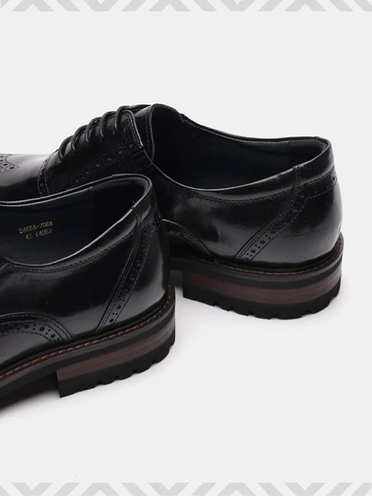 Мужские броги BRUNO RENZONI  черные, артикул 5485A-706A