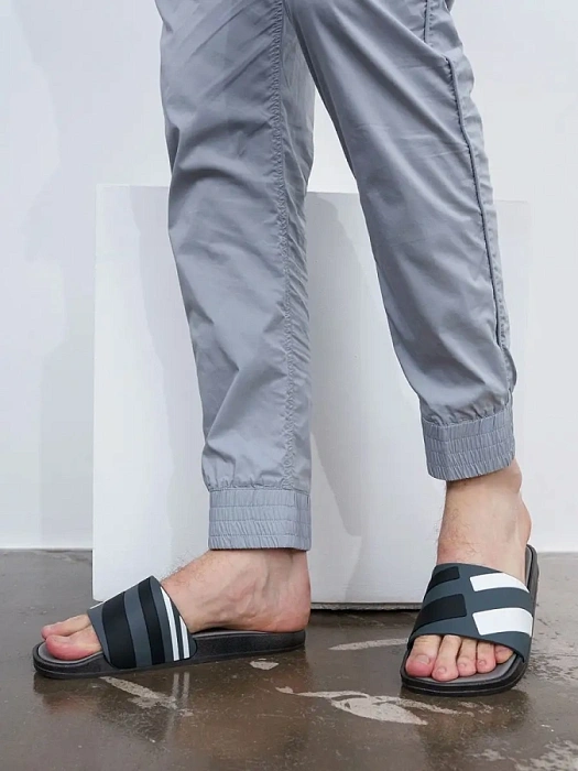 Мужские слайдеры BRUNO RENZONI  серые, артикул 837800/01-02BR