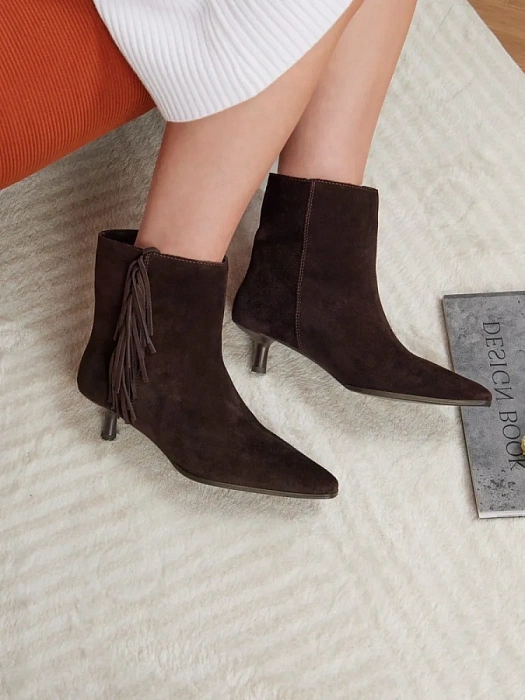 Женские полусапоги SOFIA-ALEXANDRA коричневые, артикул 38E-HF1396-25W