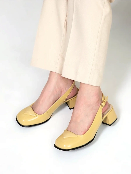 Женские слингбэки FEDERICA RODARI желтые, артикул 7E-2255-875-5