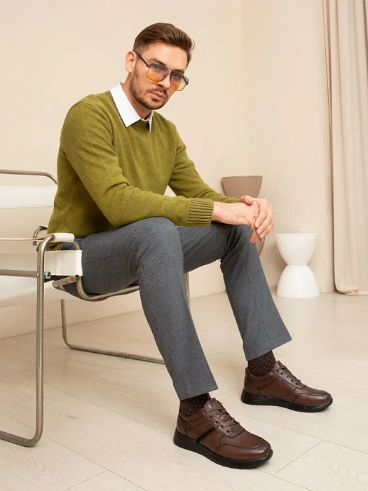 Мужские кроссовки BRUNO RENZONI  коричневые, артикул DSHD-DM001B