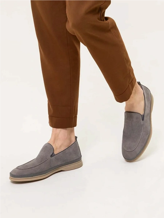 Мужские лоферы BRUNO RENZONI  серые, артикул MC082BB-4B