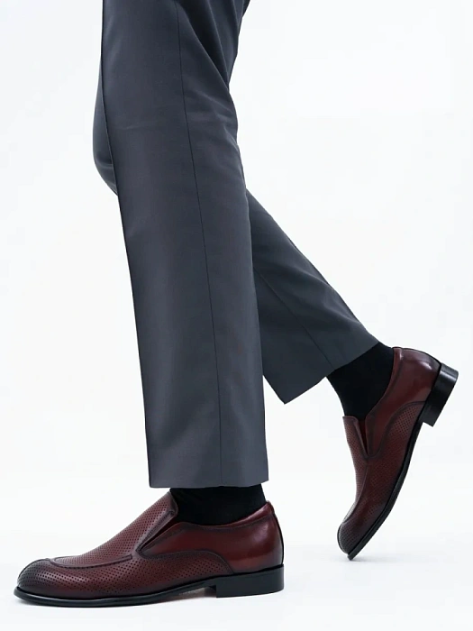 Мужские лоферы BRUNO RENZONI  бордовые, артикул YS288B-K56E