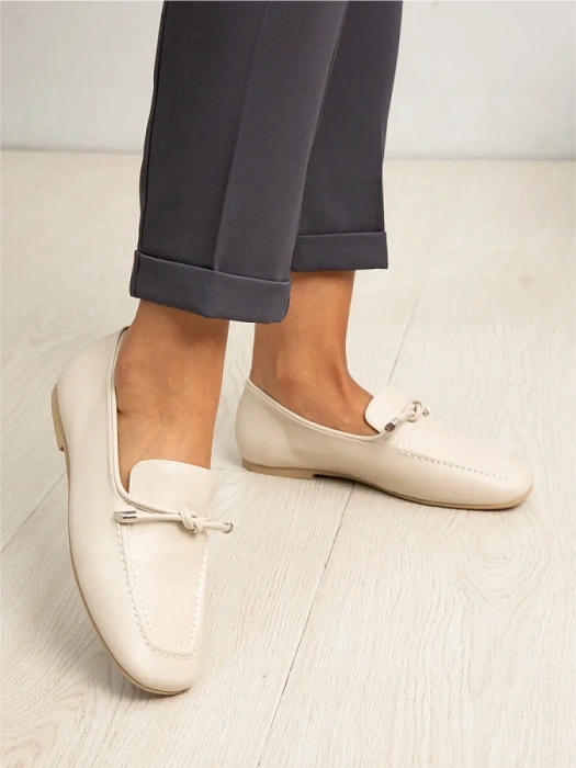 Женские лоферы FEDERICA RODARI бежевые, артикул 43E-S1683-Z37978-2