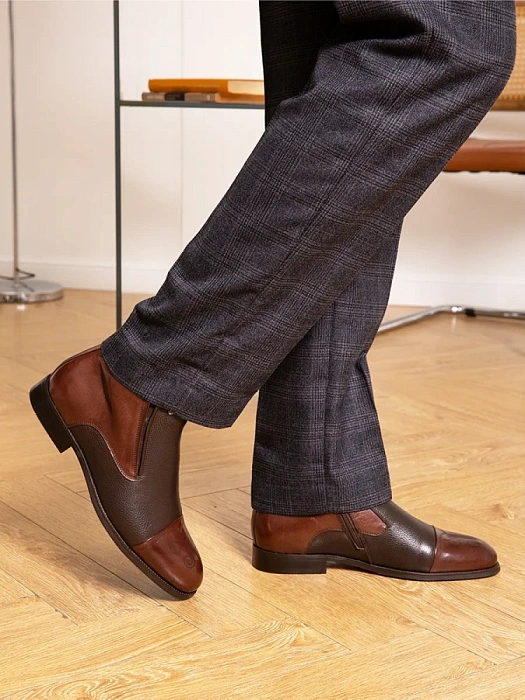 Мужские ботинки basic BRUNO RENZONI  коричневые, артикул 5332X-968B-R