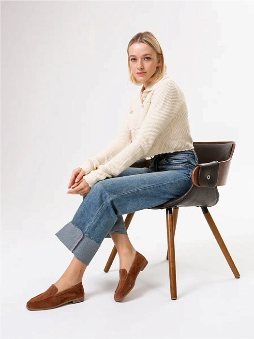 Женские лоферы SOFIA-ALEXANDRA бежевые, артикул 38E-HF695-A