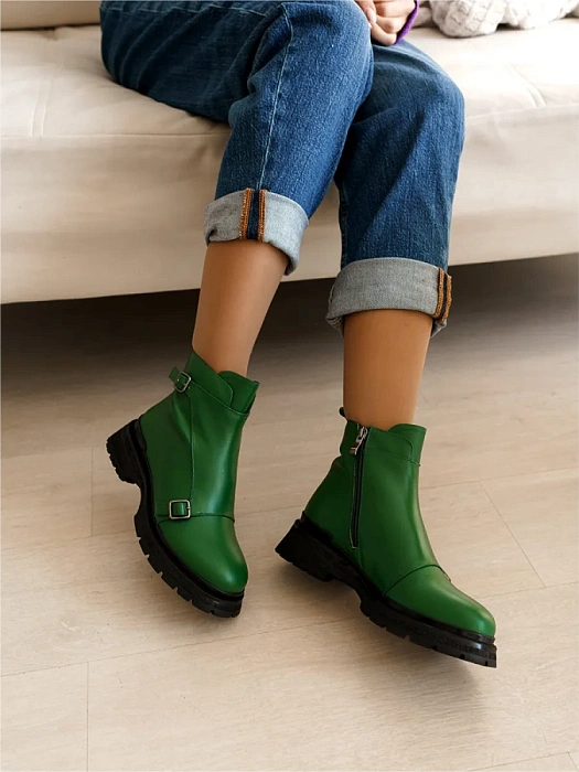 Женские ботинки basic FEDERICA RODARI зеленые, артикул 4E-6484-513