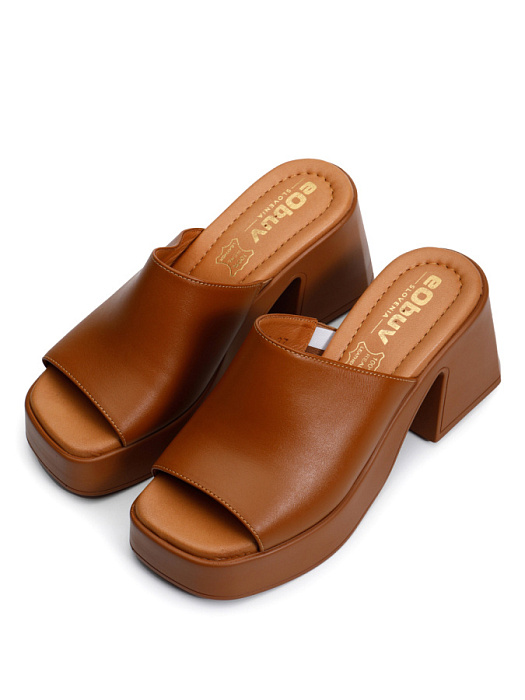 Женские сабо eObuv коричневые, артикул EO-G-127-24-00/Ginger