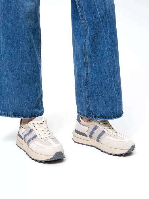 Женские кроссовки SOFIA-ALEXANDRA бежевые, артикул SA16519-WT-1