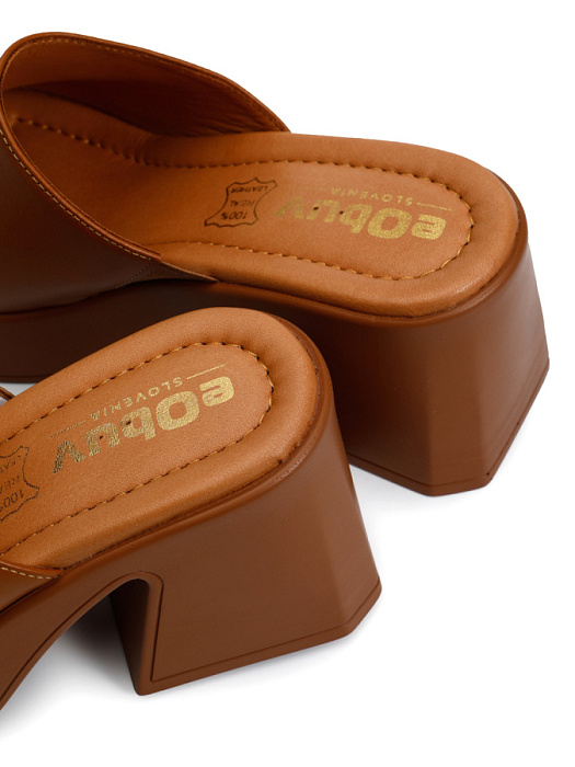 Женские сабо eObuv коричневые, артикул EO-G-127-24-00/Ginger